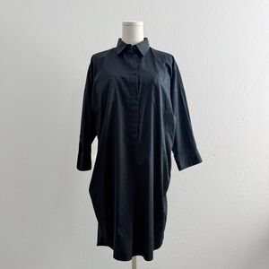 Jarbo Black Cotton Dolman Sleeve Shirt Dress, 36